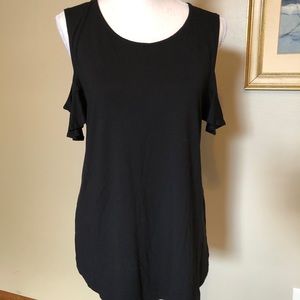 Open Shoulder Black Top